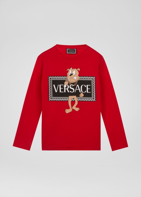 Versace Cartoon Logo Långärmade T-shirt Tjej - 142860ZCA